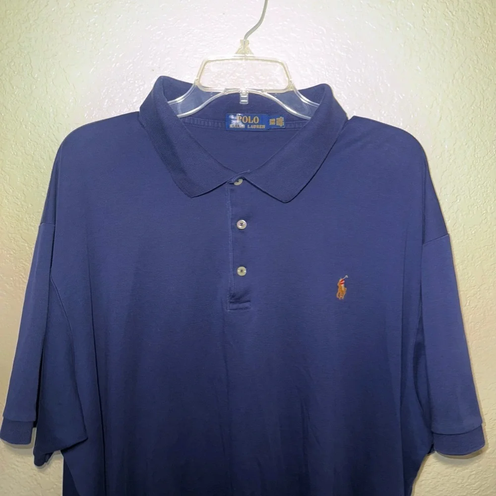 Polo Ralph Lauren Polo Shirt Men’s 2XB Navy Classic Fit Preppy Cotton